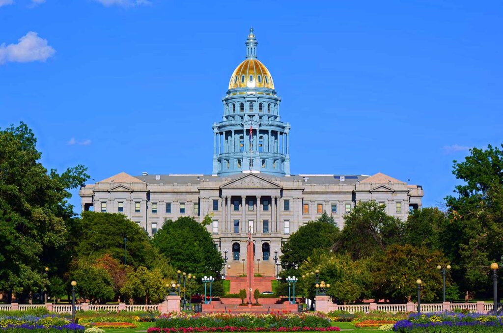 View of the Colorado State Capitol Building in Capitol Hill, Denver