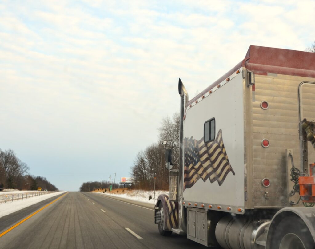Moving truck with boxes being loaded